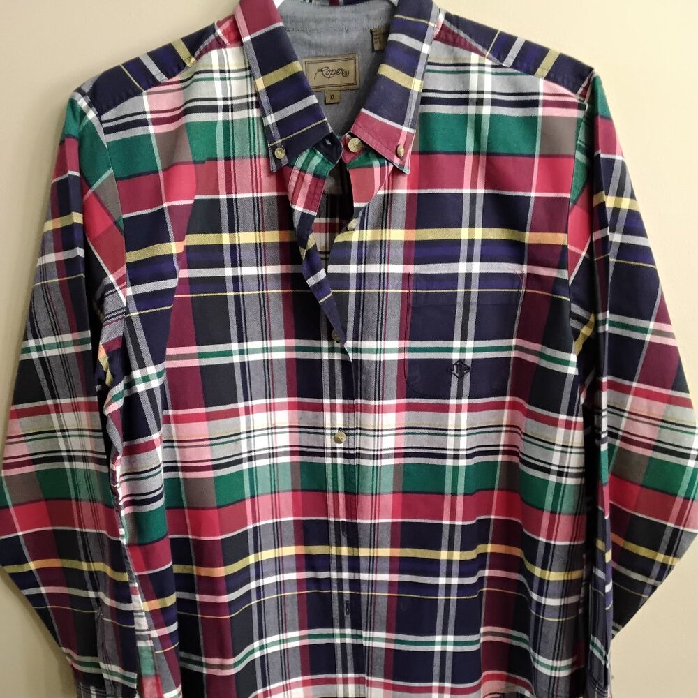 Colorful Roper Women's Plaid Button-Up Shirt Size XL EUC